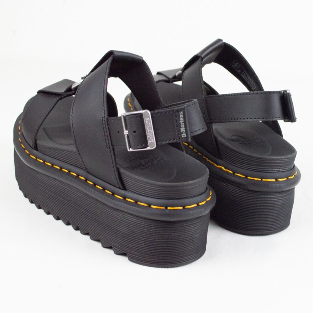 Dr. Martens Francis Black Leather Strap Platform Sandal - Picture 9 of 12